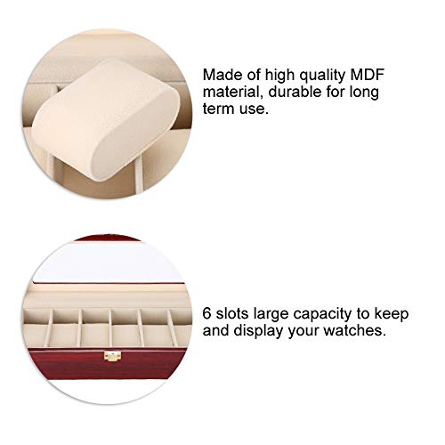 TMISHION Caja de Relojes con 6 Compartimientos, Reloj de Madera Caja de Almacenamiento, Moda Laca Caja para Relojes de Madera Estuche para Relojes y Joyeros para Hombres y Mujers, Tapa de Vidrio TMISHION Caja de Relojes con 6 Compartimientos, Reloj de Madera Caja de Almacenamiento, Moda Laca Caja para Relojes de Madera Estuche para Relojes y Joyeros para Hombres y Mujers, Tapa de Vidrio
