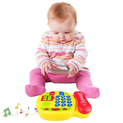 Tmox Juguete Niña 3-12 Meses, Teléfono Niño De 1-3 Años Regalo De Juguete Retro Juguete De Niño 9-18 Meses 12-24 Meses De Juguete Musical para Niños Juguete De Regalo De Cumpleaños para Niña