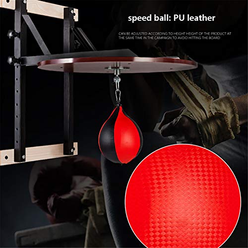 TnSok Perforación De Cuero del Soporte del Bolso Montado En La Pared Que Cuelga Plataforma Speedball Fitness Entrenamiento del Boxeo Bola de Velocidad (Color : Coffee, Size : 60x60x2cm)