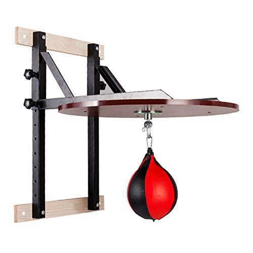 TnSok Perforación De Cuero del Soporte del Bolso Montado En La Pared Que Cuelga Plataforma Speedball Fitness Entrenamiento del Boxeo Bola de Velocidad (Color : Coffee, Size : 60x60x2cm)