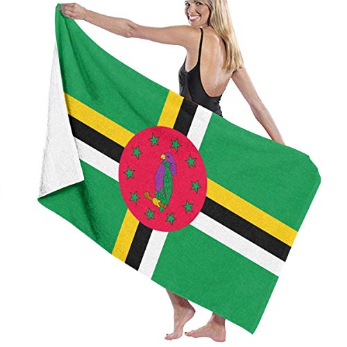 Toallas de playa para mujeres y hombres con la bandera de Dominica, toallas de baño de secado rápido, multiusos, manta grande de 76 x 137 cm Toallas de playa para mujeres y hombres con la bandera de Dominica, toallas de baño de secado rápido, multiusos, manta grande de 76 x 137 cm