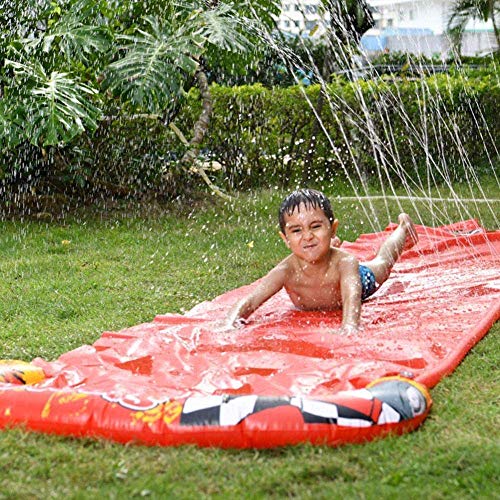 Toboganes acuáticos con tobogán, deportes acuáticos Patio trasero Tobogán acuático A prueba de rasgaduras Pvc Splash Sprint Pad Lona resistente al agua para niños y jardín al aire libre Actividades f