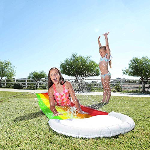 Toboganes acuáticos con tobogán Jardín, Deportes acuáticos Patio Trasero Tobogán acuático Resistente al desgarro PVC Splash Sprint Pad Lona de Agua Duradera para niños y Actividades Familiares al Air