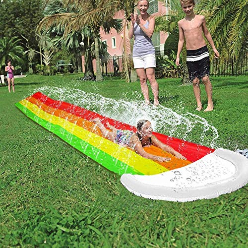 Toboganes acuáticos con tobogán Jardín, Deportes acuáticos Patio Trasero Tobogán acuático Resistente al desgarro PVC Splash Sprint Pad Lona de Agua Duradera para niños y Actividades Familiares al Air