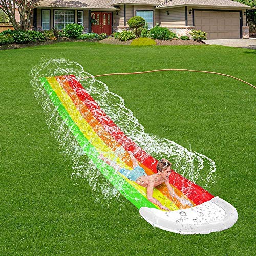 Toboganes acuáticos con tobogán Jardín, Deportes acuáticos Patio Trasero Tobogán acuático Resistente al desgarro PVC Splash Sprint Pad Lona de Agua Duradera para niños y Actividades Familiares al Air