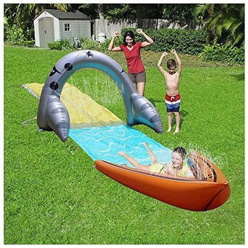 Toboganes acuáticos para césped para niños Patio trasero, Tobogán acuático para niños Tobogán extra grueso A prueba de rasgaduras Jardín Juguetes Personas Tabla de surf PVC Splash Sprint Pad para jar