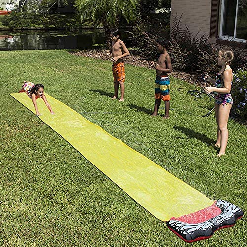 Toboganes de agua para césped para niños, tobogán acuático para patio trasero grande PVC Single Garden Racing Mat Prueba de lágrimas Splash Sprint Pad para niños Juegos de verano Juguetes de agua al