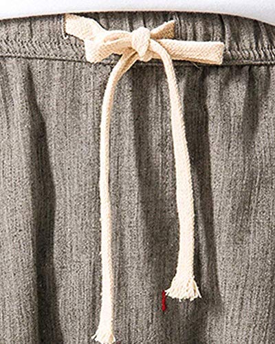 Toctax Pantalón de Estilo Chino para Hombres de Gran tamaño Pantalones japoneses de sección Delgada Pantalones de Lino para Hombres Pantalones de algodón Mahal