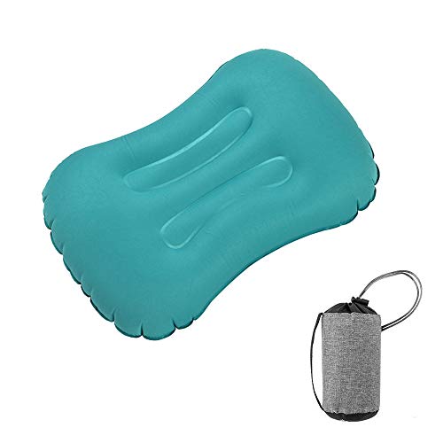 TOCYORIC Almohada Hinchable, Almohada de Camping Inflable, Almohada de Viaje Ultraligera, Adecuado para Camping Playa, Viajes, Montañismo, Avión (Verde)