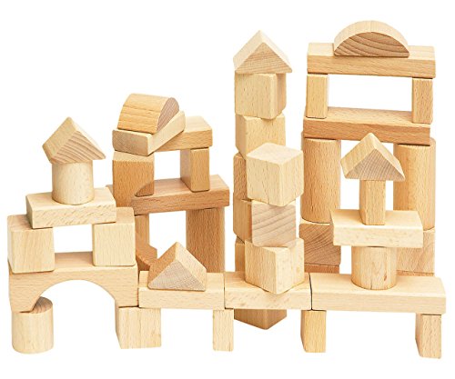 Toddler Woodyland bloques de madera (50 piezas Natural , color/modelo surtido