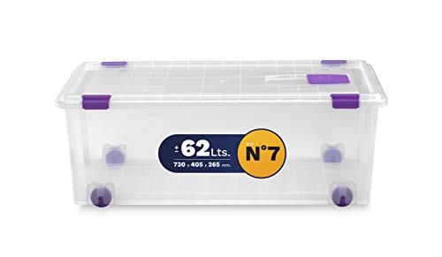 TODO HOGAR - Caja Plástico Almacenaje Grandes Multiusos con Ruedas - Medidas 730 x 405 x 265 - Capacidad de 62 litros (4) TODO HOGAR - Caja Plástico Almacenaje Grandes Multiusos con Ruedas - Medidas 730 x 405 x 265 - Capacidad de 62 litros (4)