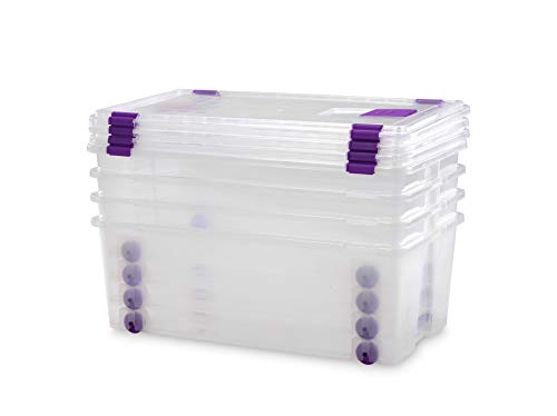 TODO HOGAR - Caja Plástico Almacenaje Grandes Multiusos con Ruedas - Medidas 730 x 405 x 265 - Capacidad de 62 litros (4)