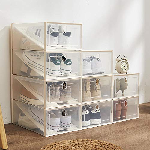 Todo Hogar Cajas de Zapatos, Lote de 6 Organizadores de Almacenamiento, Plegables y Apilables, con o sin Separador, para Zapatos o Zapatillas hasta Talla 42 (Sin División) Todo Hogar Cajas de Zapatos, Lote de 6 Organizadores de Almacenamiento, Plegables y Apilables, con o sin Separador, para Zapatos o Zapatillas hasta Talla 42 (Sin División)