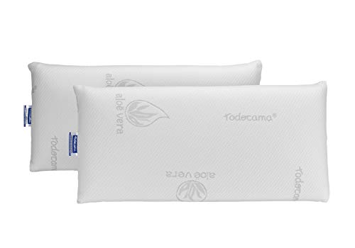 Todocama Almohada viscoelástica Aloe Vera (Pack de 2 Unidades - 70 cm)