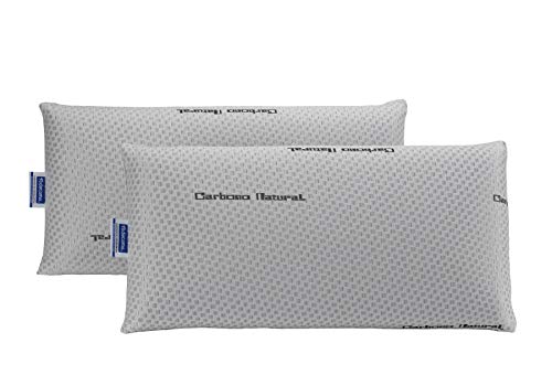 Todocama - Almohada viscoelástica Carbono Natural, compuesta por un núcleo 100% viscoelástico con partículas de carbono activo que disminuyen los malos olores y humedades. (Pack de 2 unidades - 75 cm) Todocama - Almohada viscoelástica Carbono Natural, compuesta por un núcleo 100% viscoelástico con partículas de carbono activo que disminuyen los malos olores y humedades. (Pack de 2 unidades - 75 cm)