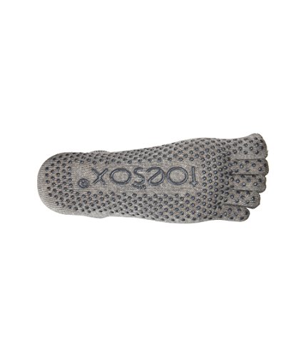Toesox Full Toe Bellarina Calcetines de Yoga, Unisex Adulto, Gris (Heather) / Verde (Lime), S Toesox Full Toe Bellarina Calcetines de Yoga, Unisex Adulto, Gris (Heather) / Verde (Lime), S