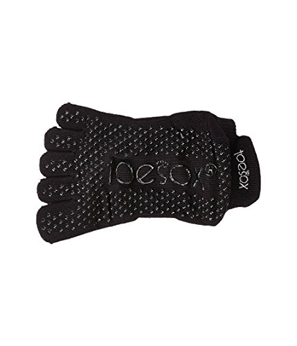 Toesox Full Toe Bellarina Calcetines de Yoga, Unisex Adulto, Negro, L