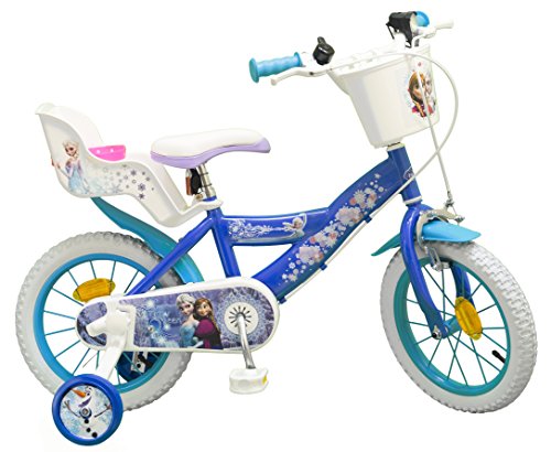 TOIMS Reina de Las Nieves: Bicicleta para niña, Color Azul, tamaño 14 Pulgadas TOIMS Reina de Las Nieves: Bicicleta para niña, Color Azul, tamaño 14 Pulgadas