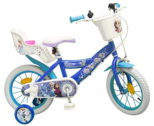 TOIMS Reina de Las Nieves: Bicicleta para niña, Color Azul, tamaño 14 Pulgadas