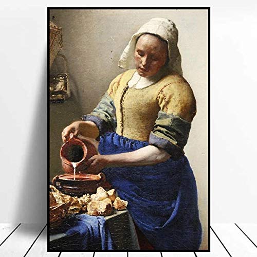 TOKKQ 1000 Piezas de Rompecabezas para Adultos Dutch Painting Master Vermeer Maid Pouring Milk Juego de Rompecabezas Juegos depiso Juguetes educativos para niños