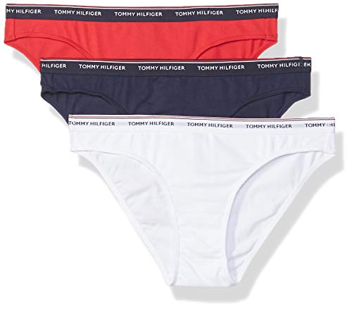 Tommy Hilfiger 3p Bikini Braguita, Rojo (Tango Red/White/Navy Blazer 012), No Aplica (Talla del Fabricante: SM) para Mujer
