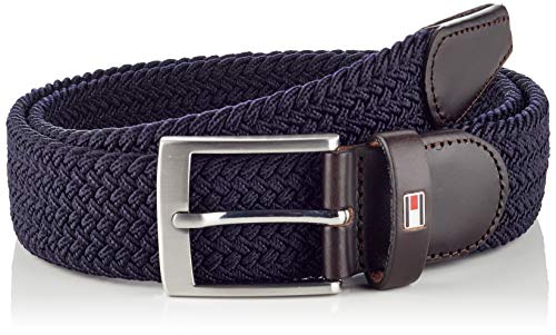 Tommy Hilfiger Cinturón Trenzado y elegante con Ribetes Suaves y Cierre de Hebilla, Azul (Sky Captain), 120 (Talla del fabricante: 105) para Hombre