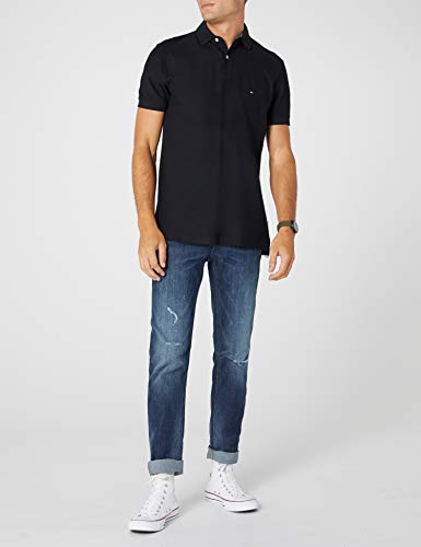 Tommy Hilfiger Core Hilfiger Regular Polo, Negro (Flag Black 060), X-Large para Hombre