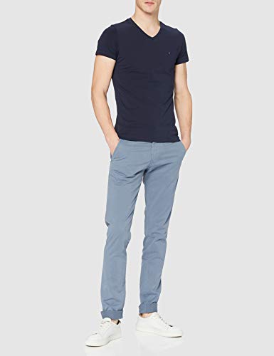 Tommy Hilfiger Core Stretch Slim Vneck tee Camiseta, Azul (Navy Blazer 416), Medium para Hombre Tommy Hilfiger Core Stretch Slim Vneck tee Camiseta, Azul (Navy Blazer 416), Medium para Hombre