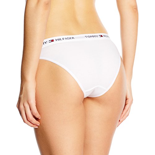 Tommy Hilfiger Corte Bikini A Braguitas con Cintura Elástica, Blanco, XS para Mujer