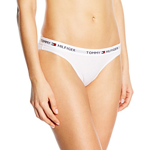 Tommy Hilfiger Corte Bikini A Braguitas con Cintura Elástica, Blanco, XS para Mujer