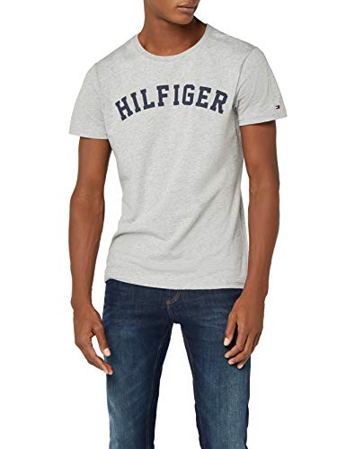 Tommy Hilfiger Logo Camiseta de Cuello Redondo,Perfecta para El Tiempo Libre, Gris (Grey Heather), L para Hombre Tommy Hilfiger Logo Camiseta de Cuello Redondo,Perfecta para El Tiempo Libre, Gris (Grey Heather), L para Hombre