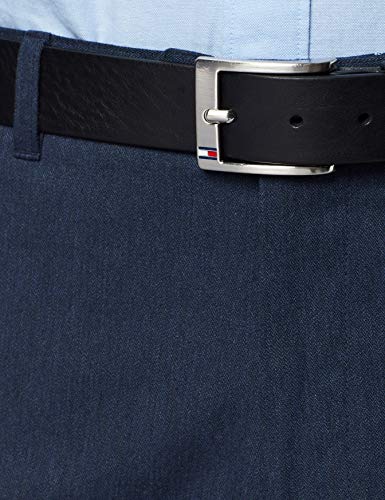 Tommy Hilfiger New Aly Belt Cinturón, Negro (Black 090), 90 cm para Hombre