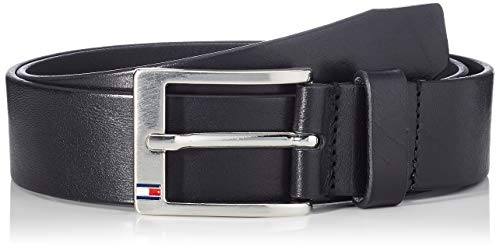 Tommy Hilfiger New Aly Belt Cinturón, Negro (Black 090), 90 cm para Hombre