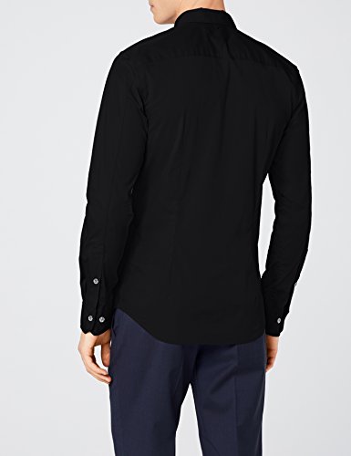 Tommy Hilfiger Original Stretch Shirt Camisa, Negro (Tommy Black), L para Hombre
