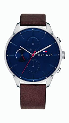 Tommy Hilfiger Reloj Multiesfera para Hombre de Cuarzo con Correa en Cuero 1791487