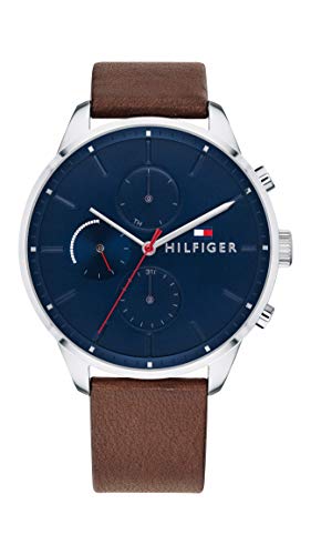 Tommy Hilfiger Reloj Multiesfera para Hombre de Cuarzo con Correa en Cuero 1791487