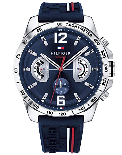 Tommy Hilfiger Reloj Multiesfera para Hombre de Cuarzo con Correa en Silicona 1791476