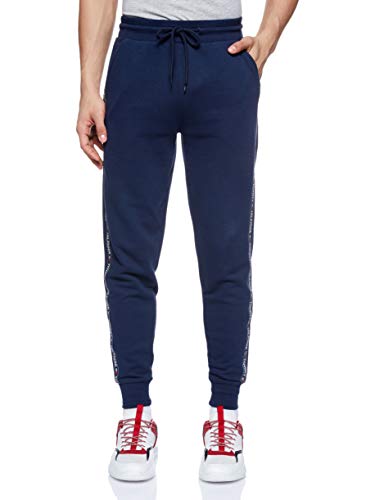 Tommy Hilfiger Repeat Logo Tape Joggers Pantalones Deportivos, Azul (Navy Blazer), Small para Hombre