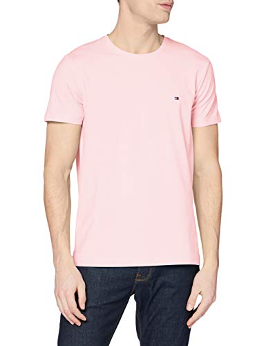Tommy Hilfiger Stretch Slim Fit tee Camiseta Deporte, Rosa (Classic Pink), X-Small para Hombre Tommy Hilfiger Stretch Slim Fit tee Camiseta Deporte, Rosa (Classic Pink), X-Small para Hombre