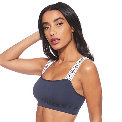 Tommy Hilfiger Sujetador Estilo Bralette, Azul (Navy Blazer 416), Large (Talla del Fabricante: LG) para Mujer