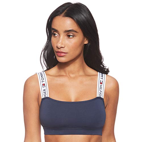 Tommy Hilfiger Sujetador Estilo Bralette, Azul (Navy Blazer 416), Large (Talla del Fabricante: LG) para Mujer