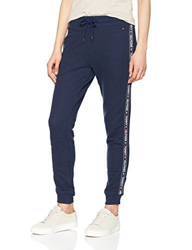 Tommy Hilfiger Tape J Joggers con Cintura Elástica, Cordón y Logo, Azul (Navy Blazer), XS para Mujer