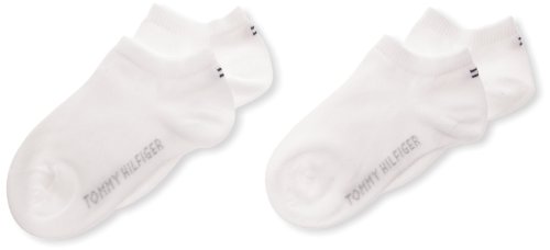 Tommy Hilfiger TH CHILDREN SNEAKER 2P Calcetines de Ribetes de Punto Elástico, Blanco (White), 23-26 EU (Pack de 2) para Niñas