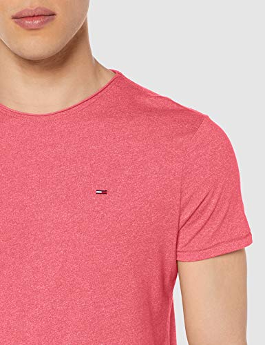 Tommy Hilfiger TJM Essential Jaspe tee Camiseta, Rosa (Bright Cerise Pink T1k), Small para Hombre