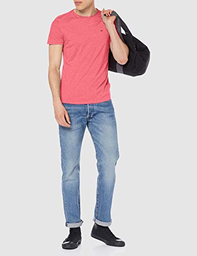 Tommy Hilfiger TJM Essential Jaspe tee Camiseta, Rosa (Bright Cerise Pink T1k), Small para Hombre