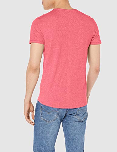 Tommy Hilfiger TJM Essential Jaspe tee Camiseta, Rosa (Bright Cerise Pink T1k), Small para Hombre