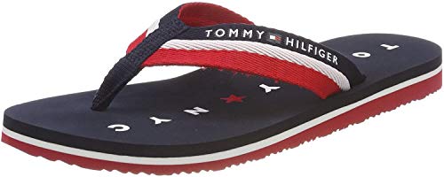 Tommy Hilfiger Tommy Loves NY Beach Sandal, Chanclas Mujer, Azul (Midnight 403), 39 EU