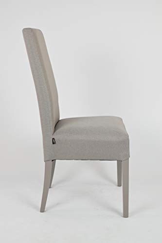 Tommychairs - Set 4 sillas Chiara para Cocina, Comedor, Bar y Restaurante, solida Estructura en Madera de Haya y Asiento tapizado en Tejido Color Gamuza