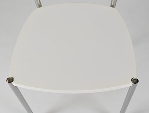 Tommychairs - Set 4 sillas Elegance para Cocina, Comedor, Bar y Restaurante, Estructura en Acero Cromado y Asiento en Madera Color Blanco Tommychairs - Set 4 sillas Elegance para Cocina, Comedor, Bar y Restaurante, Estructura en Acero Cromado y Asiento en Madera Color Blanco
