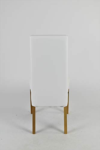 Tommychairs - Set 4 sillas Luisa para Cocina, Comedor, Bar y Restaurante, solida Estructura en Madera de Haya Color Roble y Asiento tapizado en Polipiel Blanco Tommychairs - Set 4 sillas Luisa para Cocina, Comedor, Bar y Restaurante, solida Estructura en Madera de Haya Color Roble y Asiento tapizado en Polipiel Blanco